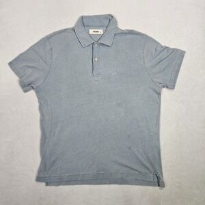 Buck Mason Polo Shirt Men's Large Short Sleeve Collared Preppy Comfort Blue